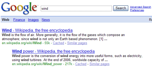 Google Search Results for "Wind"