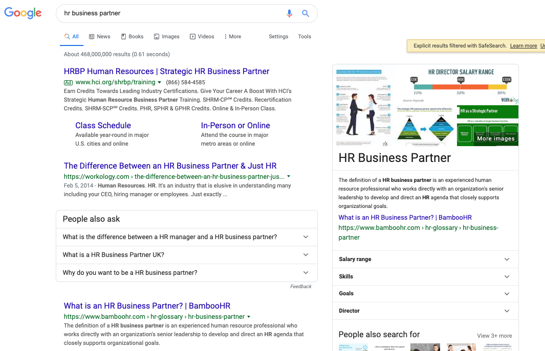 Featured snippet won for 